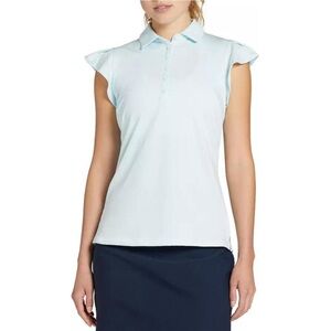 Walter Hagen Women’s Clubhouse Flutter Sleeve Polo in Light Blue. NWT!